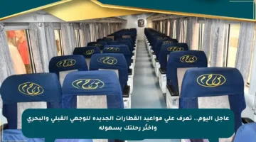عاجل اليوم.. تعرف على مواعيد القطارات الجديدة للوجهي القبلي والبحري واختَر رحلتك بسهولة